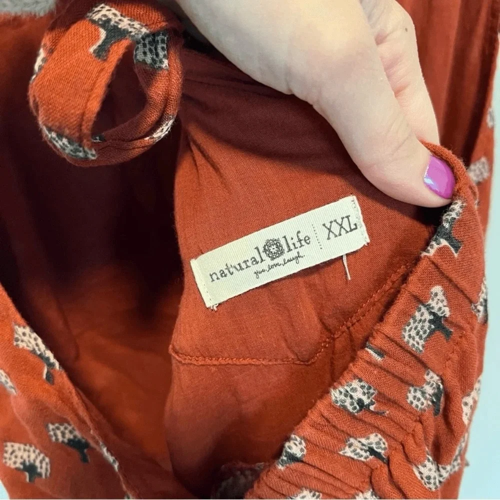 NATURAL LIFE Terracotta Patterned Jumpsuit - Picture 6 of 9